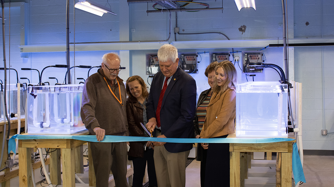 Ribbon cutting for multi-stressor wet lab.