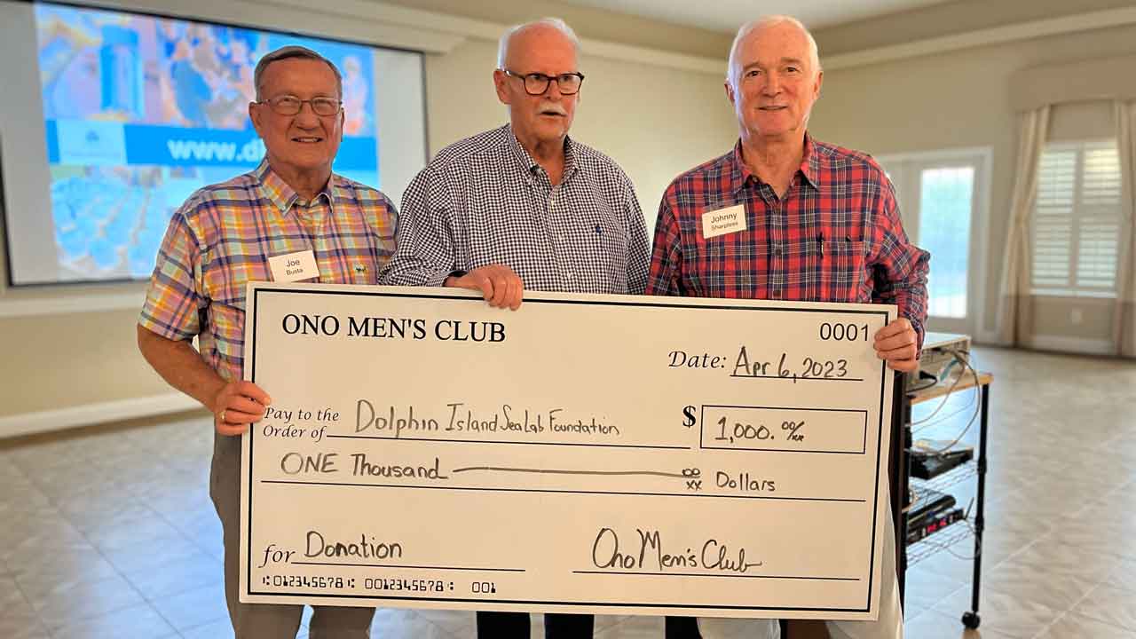 Ono Island Men's Club Donation to Dauphin Island Sea Lab Foundation