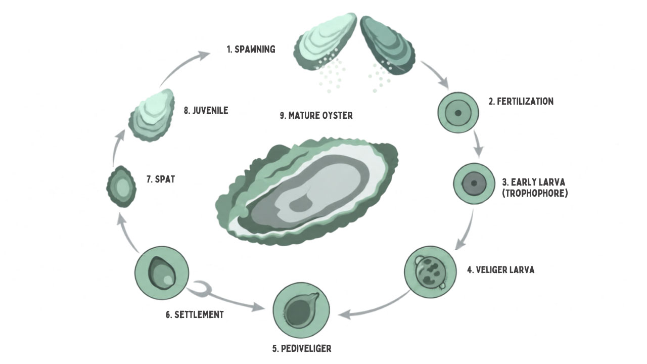 oyster life cycle graphic