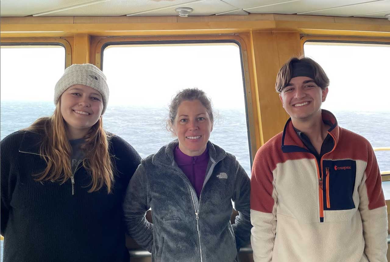 Lab photo from Ross Sea, Antarctica Expedition of Rachel Weisend, Dr. Brandi Kiel Reese, Caleb Boyd.